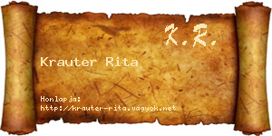 Krauter Rita névjegykártya